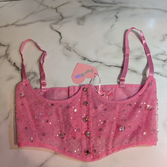 Sugar Thrillz Other - ⚡3/40$⚡ Pink Sequin Embellished Underbust
